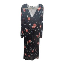 Kimchi Blue Y2K Dress Women’s 6 Black Floral Maxi Whimsical Fairy Grunge Boho