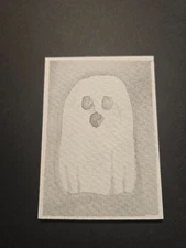 Halloween Ghost ACEO Original Watercolor Painting 2.5" x 3.5"