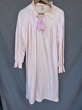 NWT Vtg ShadowLine Long Nightgown Small Pink Floral Embroidery Grannycore USA