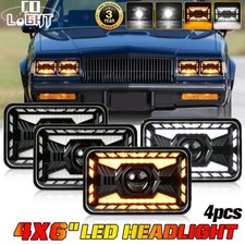 4x 4x6inch Led Headlight Flowing Drl Fit For 1982-87 Buick-regal Grand National 4x 4x6inch Led Headlight Flowing Drl Fit For 1982-87 Buick-regal Grand National