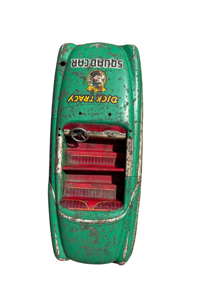 Coche de colección grande Marx 1948 Dick Tracy estaño fricción escuadrón de policía 20" de largo Foto 2 de 4