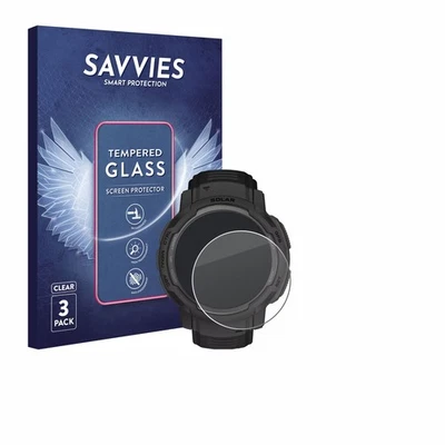 SAVVIES For Garmin Instinct Crossover Solar Tempered Glass 3 Pack Screen Protector