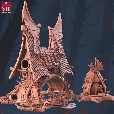 lizard folk Set DnD Legion Terrain Scenery Tabletop Miniatures 28mm Frostgrave