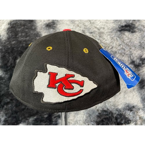 Vintage Kansas City Chiefs NFL Double Logo by ANNCO Fitted Hat Size 6 5/8 - Picture 2 of 3