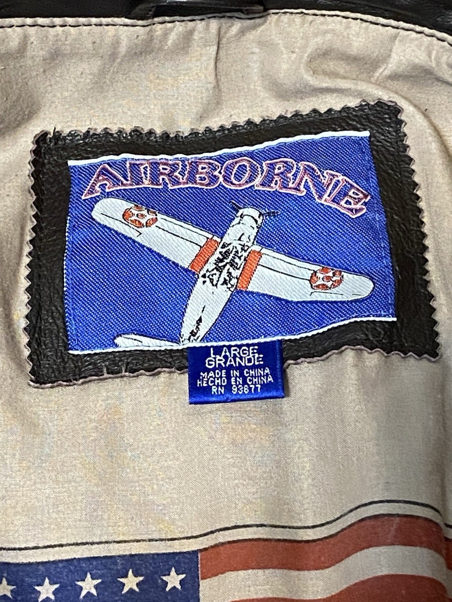 AIRBORNE TYPE A-2 U.S. FLIGHT BOMBER JACKET SZ L Brown Authentic
