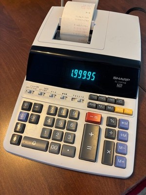 Sharp EL-1197PIII 12 Digit Desktop Printing Calculator AC Works Great