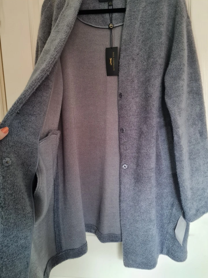 Paul Costello Blue/Grey long cardigan (very good thick quality). Size - L (UK14) - Image 4 of 4
