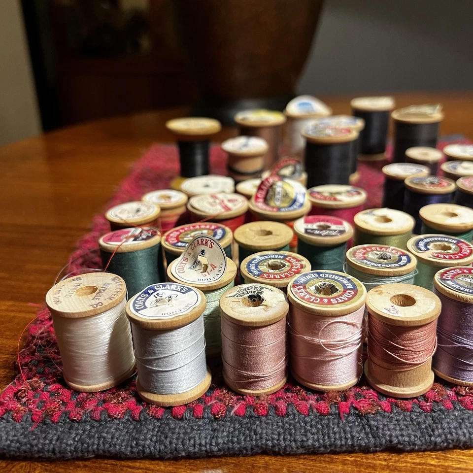 Lot Of 56 Wood Spools Of Thread | Variety Of Brands | Most Are Cotton - Image 2 of 4