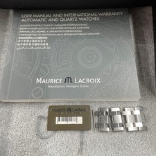 Maurice Lacroix AIKON Automatic 39mm Watch SS Black Dial Used & Box 12