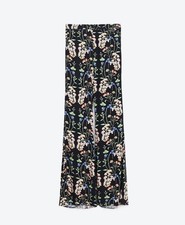 Zara Woman Floral Print Wide Leg Viscose Pants Size XS