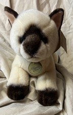 Miyoni by Aurora Plush Siamese Cat Kitty 8" Brown Cream Color Blue Eyes NWT