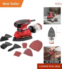 Corded Multi-Function Detail Sander 12pc Sanding Sheets Dust Box Attachments