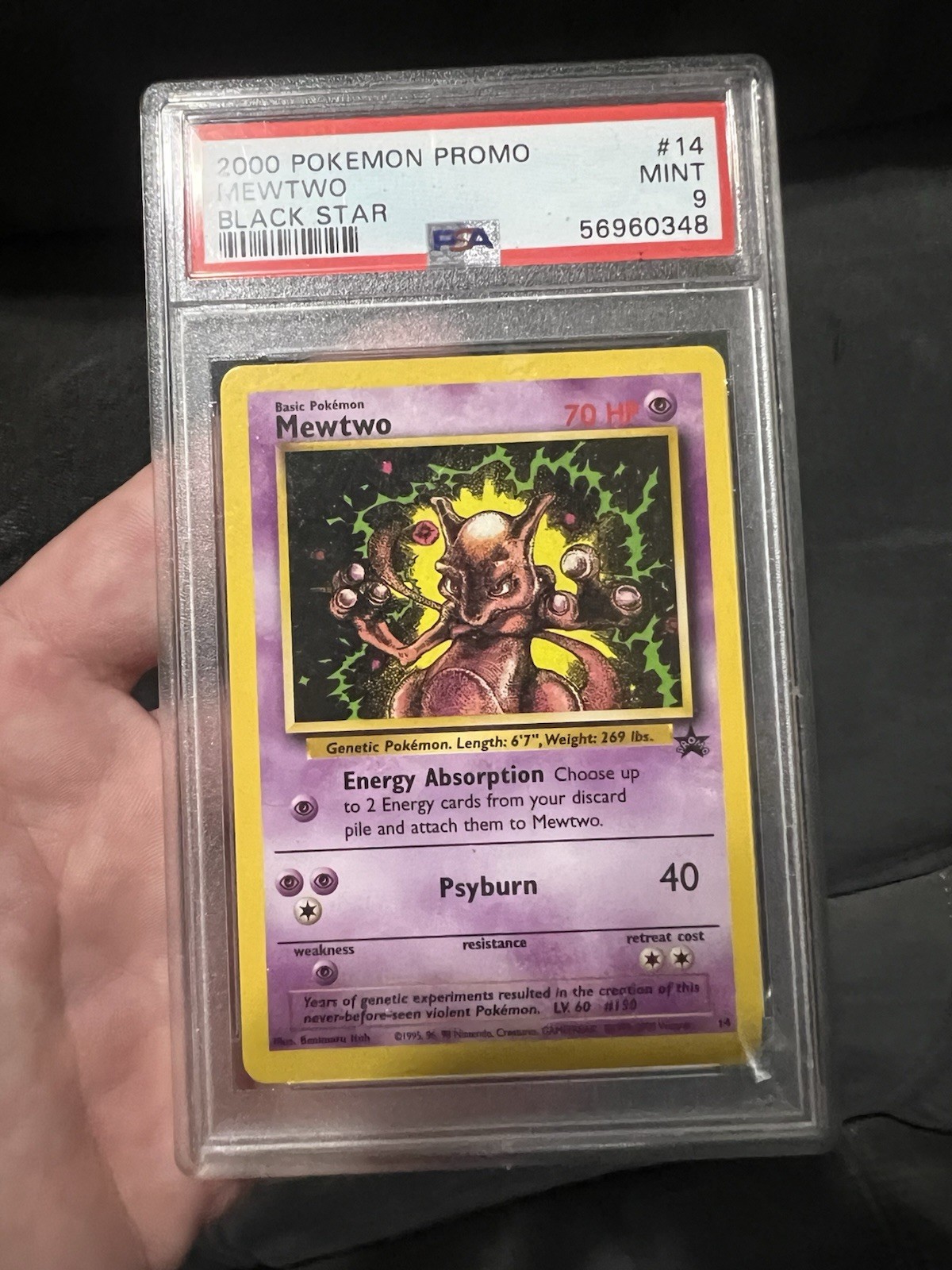 2000 Pokemon Card Mewtwo Black Star Promo #14 PSA 9 MINT