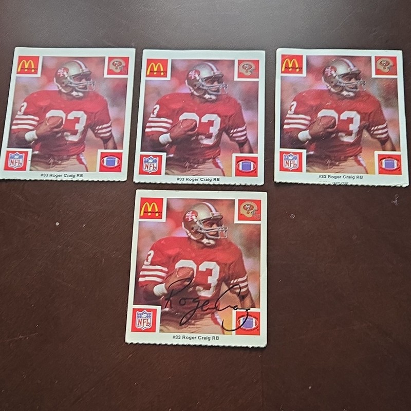 McDonald's NFLPA Roger Craig -  49ers Autograph 4-Card Lot #33
