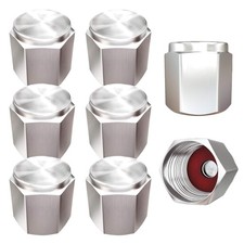 8pcs Brass Tire Valve Stem Caps - Metal Cover With 8pcs Silver