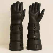 Starkiller Cosplay Gloves: Black Leather Star War Warrior Costume Accessory