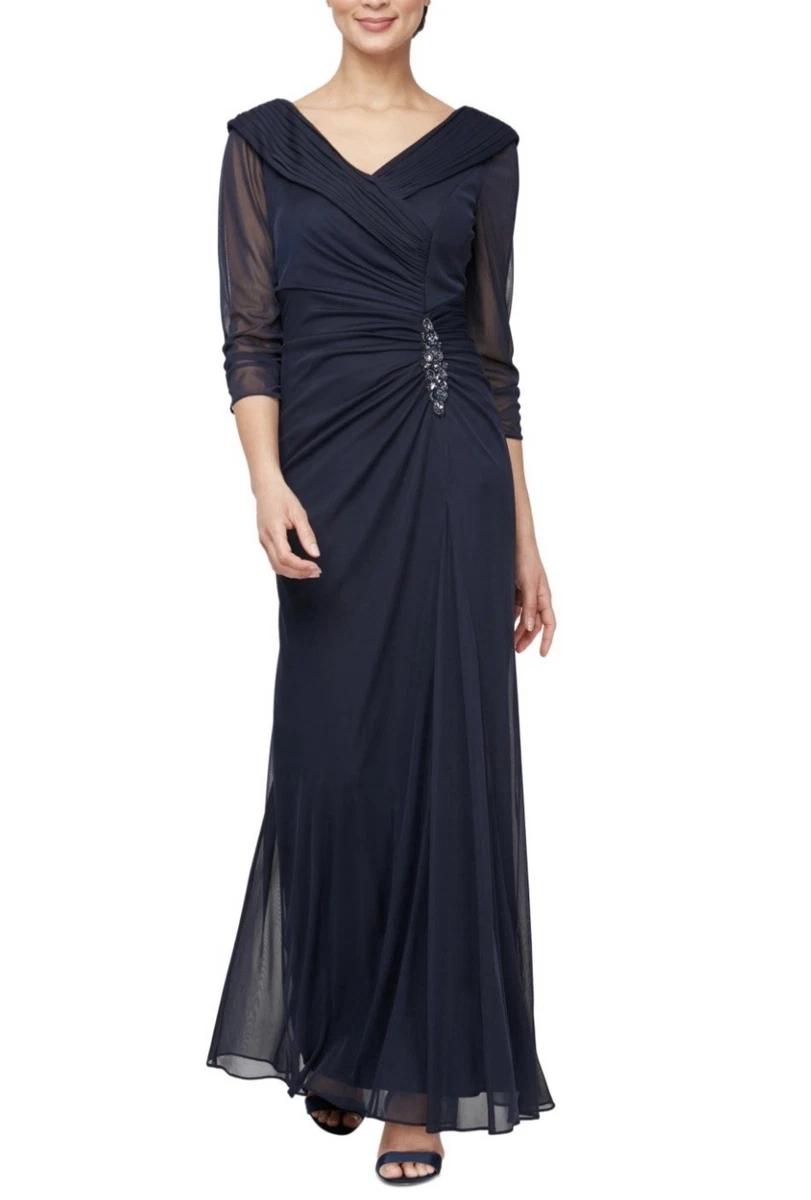 petite alex evening dresses Evenings Empire-Waist Dress - Black Adored for its sophistication Alex Evenings Petites Dresses for