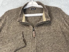 Smartwool Sweater Mens XL Brown Heather Sparwood Quarter Zip Merino Wool Blend