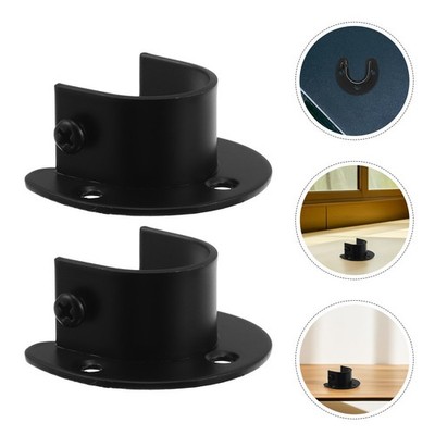  2 Pcs U-shaped Rod Bracket Heavy Duty Closet Pole Support Socket