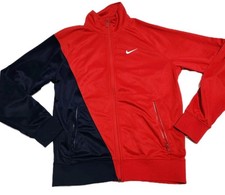Nike Track Jacket Mens Medium Red Navy Swoosh Full Zip BV5287-657 Athletic Retro