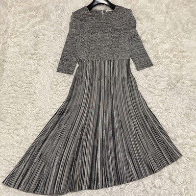 Christian Dior Langes Kleid Top Zustand Asymmetrisch Grau Größe L 110cm