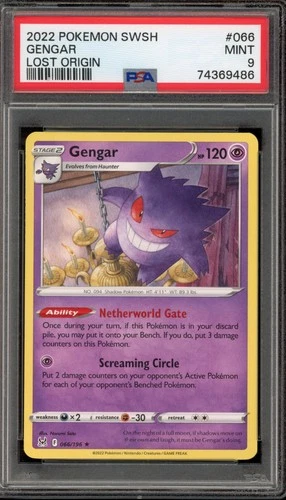 Pokemon Gengar Lost Origin NON Holo Rare #066 PSA 9 Mint