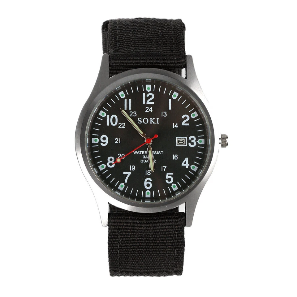 UK Military Army Mens Date Canvas Strap Analog Quartz Sport Wrist Watch Gift NEW