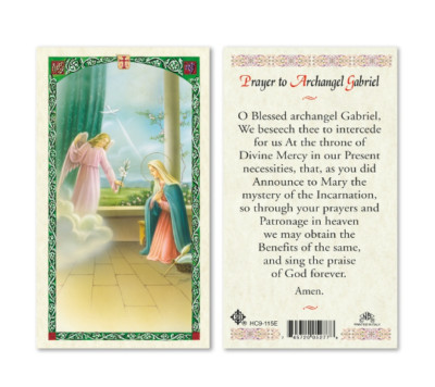 Prayer to Archangel Gabriel - PAPERSTOCK Holy Card HC9-115ENL
