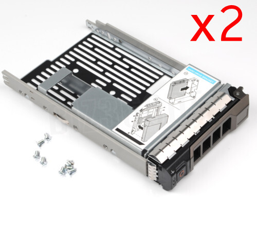 2Pcs 3.5" Festplatten Tray Caddy mit 2.5" Adapter Halterung für Dell R530 R430 - Bild 1 von 9