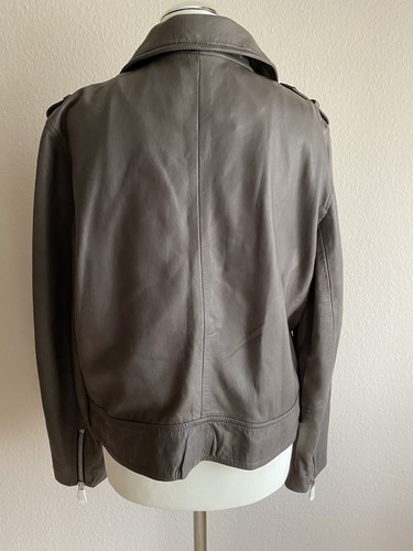 OUI Lederjacke Gr. 40 L Ouiset SET Leder Biker dunkelgrau Bikerjacke NEU - Bild 5 von 5