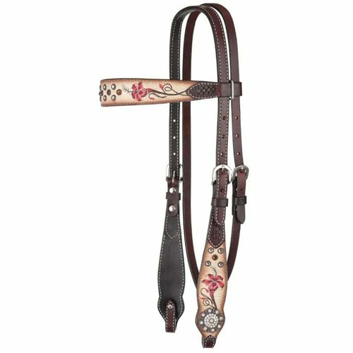 1005-12-ST Circle Y Fire Lilly Brow Band Headstall NEW - Bild 1 von 3