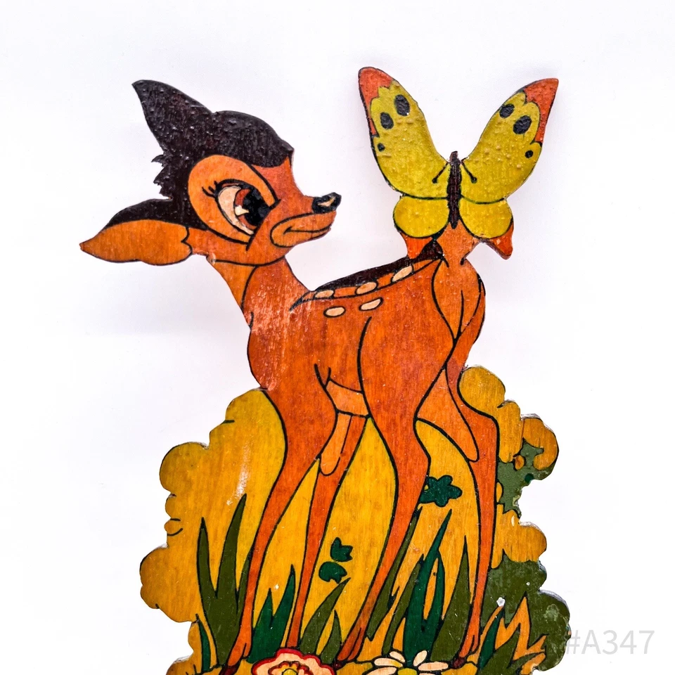 Vintage Bambi Wandkalender Disney Laubsägearbeit, handbemalt Handarbeit (1997) - Bild 4 von 4