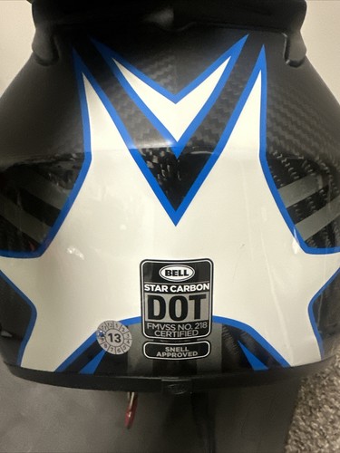 Bell Motorcycle Helmet Bell Star Pinned Blue Black Lightweight - Picture 6 of 11