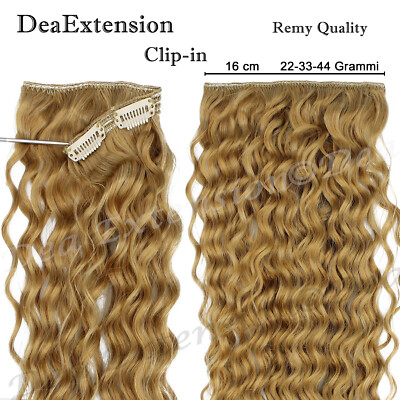 Extension Clip Real Curly Hair Thick Band 4 Clips Wide 16cm SIXETA Remy