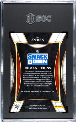 2022 Panini Select Wwe Roman Reigns #SN-RRN SIG. Selezioni SGC 9 Auto 10 - Foto 2 di 2