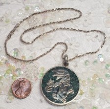 Collar Colgante Medallón Guerrero Pirámide Maya Azteca Plata de Ley 35,3 g