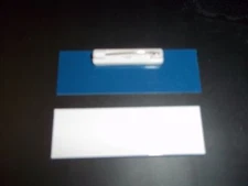 Imprue Mark 20 White / Blue Blank Name Badges Tags 1x3" With Pins Discount Sale.