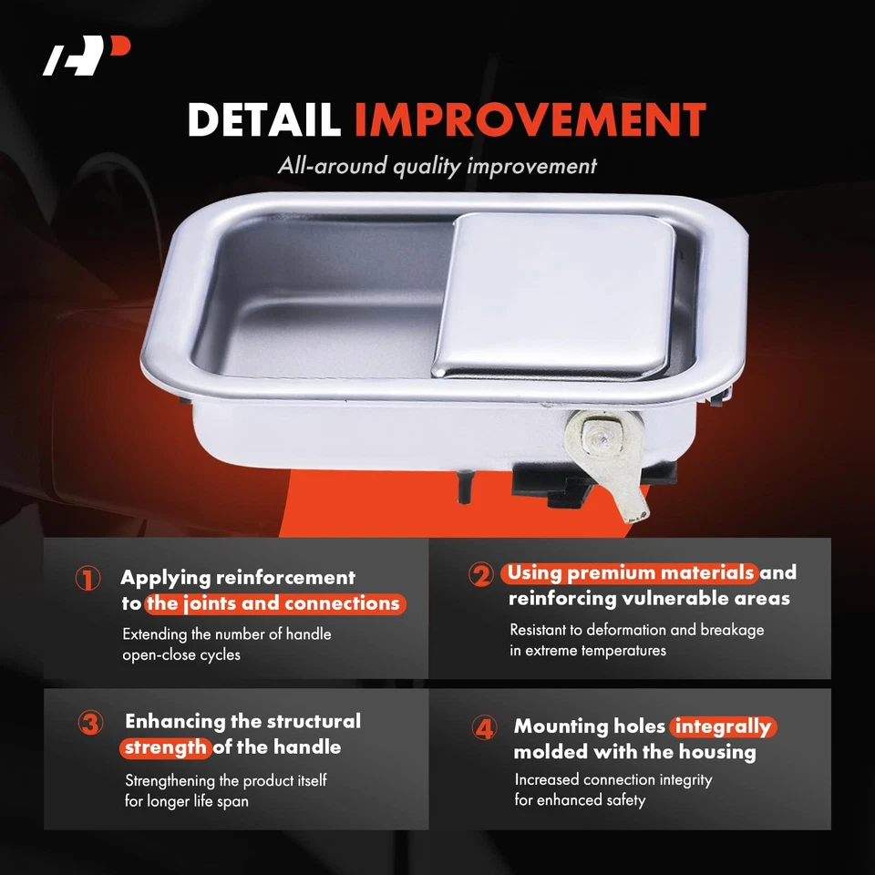 Manija de puerta interior cromada delantera derecha para Volvo WAH 1996-2002 WC WG WH WX WI Foto 3 de 4