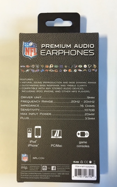 New Orleans Saints-iHip Noise-Isolating Earphones (wired