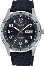 Casio MTP-S120L-1AV, Men's Solar Battery Watch, 100 Meter W/R, Date, Black Nylon