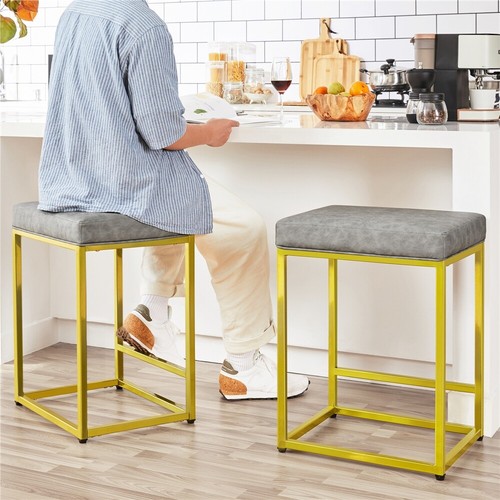 Pack de 2 Piezas Taburete de Bar Alto de 60cm Taburete para Restaurante Cocina - Imagen 22 de 23