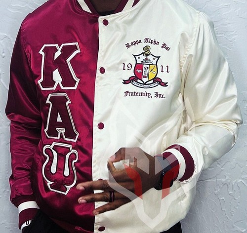 Kappa Alpha Psi Jacket Mens Divine Satin Bomber Fraternity Lettermen Jacket - Picture 5 of 5