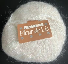 BaaWoolly Yarns : Vintage REYNOLDS FLEUR DE LIS. 1 x 50g. Cream Multi. Belgium.