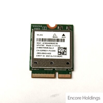 Dell (Qualcomm QCNFA765) WCN6856 Wireless Card with Bluetooth 5.2 - Wi-Fi 2R8DY