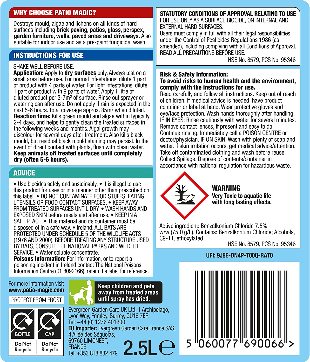 Brintons Patio Magic Liquid Concentrate Cleaner 2.5L for sale online