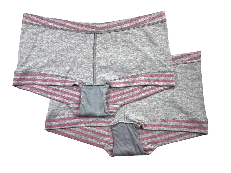 NUEVO SIN ETIQUETAS PAQUETE DE 2 Maidenform L Dream algodón ropa interior corta a medida DM0002 rayas Foto 4 de 4