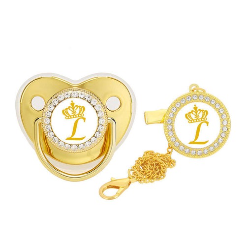Crown 26 Letters Baby Spot Drill Pacifier Baby Golden Soothing Baby Pacifier - Picture 25 of 39