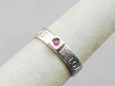 Elle Jewelry Sterling Ruby Love Hope Trust Stack Ring 7