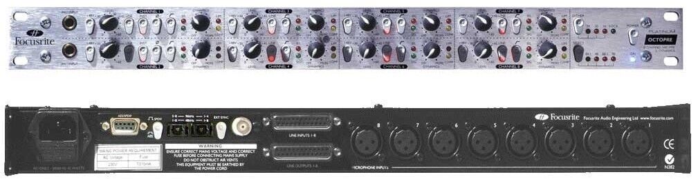 Focusrite Platinum Octopre 8 Channel Mic Preamplifer and Focusrite Platinum Octopre 8 Channel Mic Preamplifer and