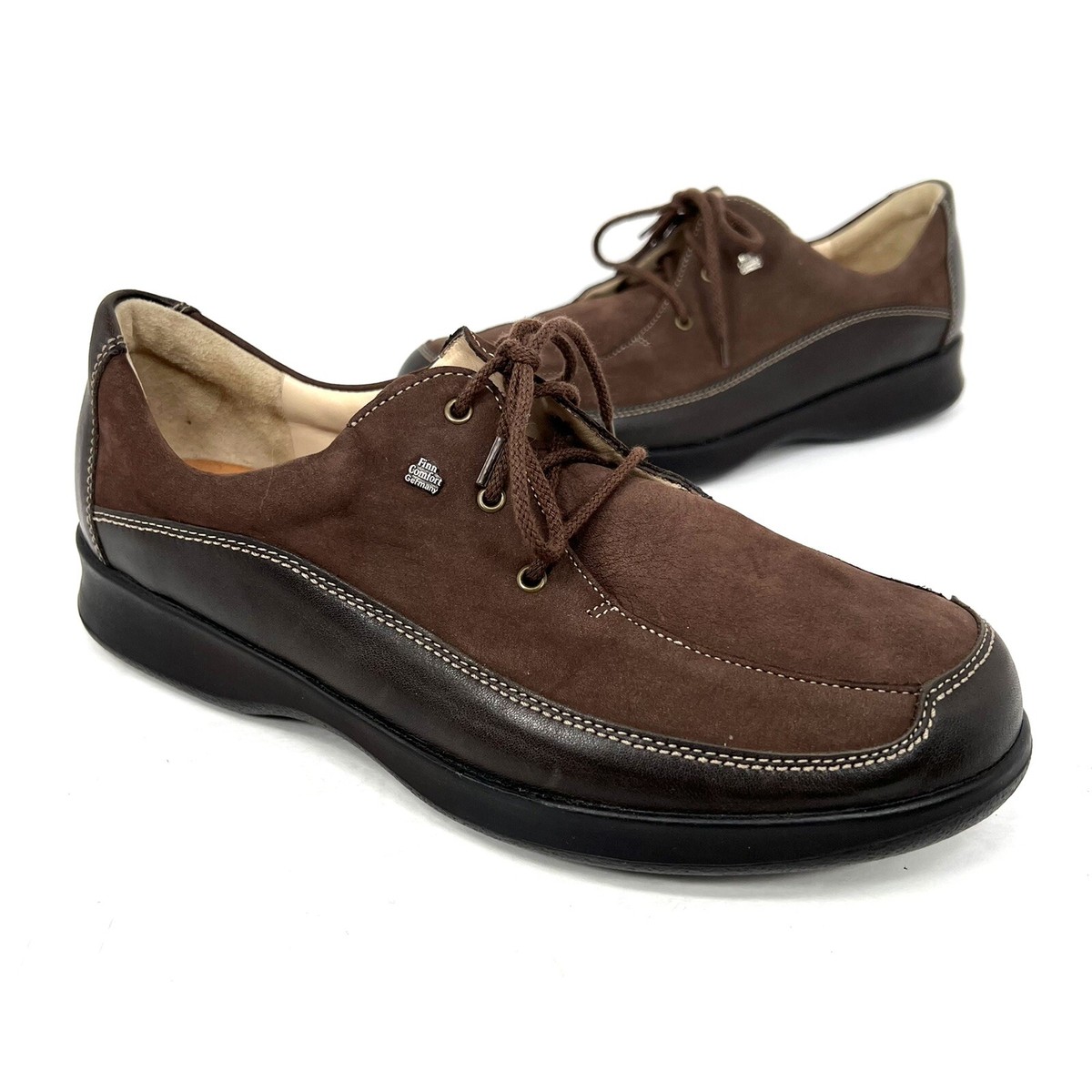 Finn Comfort Germany Mens Suede Leather Shoes Size 7 Brown  display picture 1
